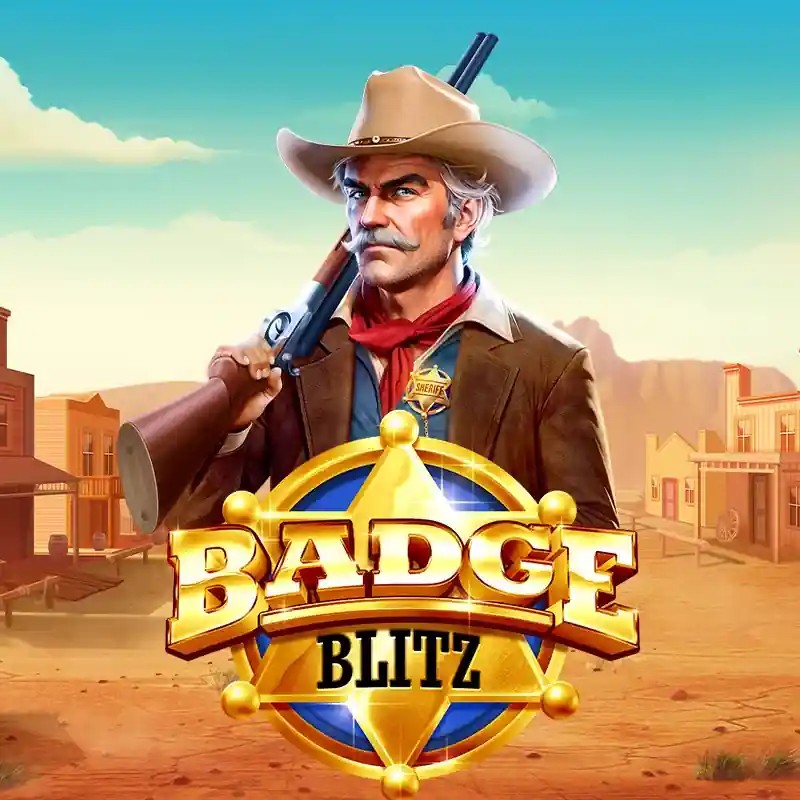 Badge Blitz slot logo by Pragmatic Play at Carlospin Casino